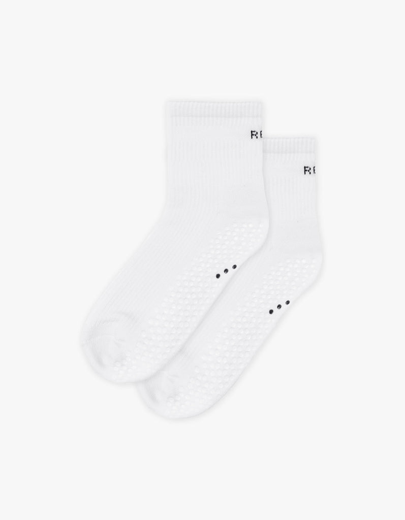 Short Grip Sock White
